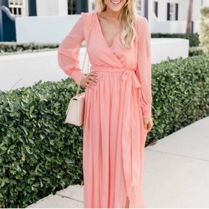 NWOT Pink Lily long dress, sheer pink